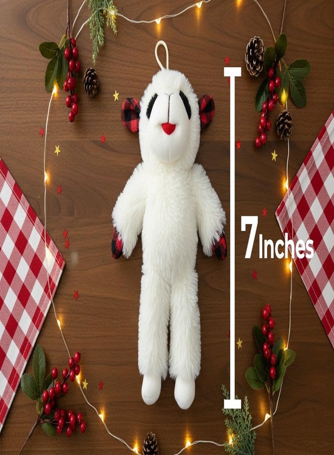 Multipet Small Holiday Lambchop Dog Toy Plush Plaid 7" | Plush Pet Dog Toy Squeaker | Lambchop Gingham Red/Black | 7 Inches | Squeaky Lamb Chop Dogs Toys | Small/Medium Breed | Officially Licensed - Image 2